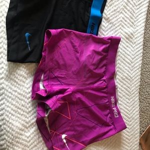 2 pair of Nike Pro shorts